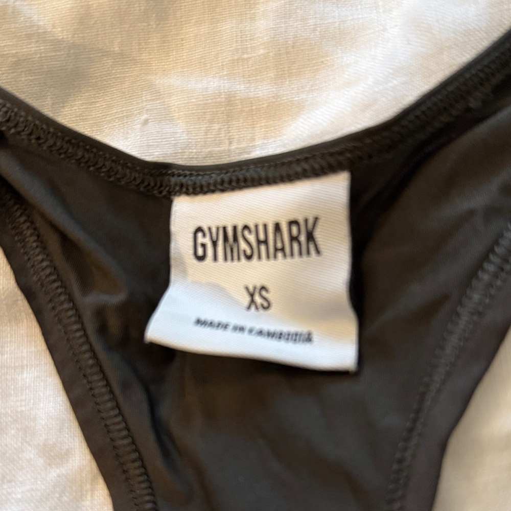 Gymshark Low Cut Olive Green Tank Top - Picture 2 of 2
